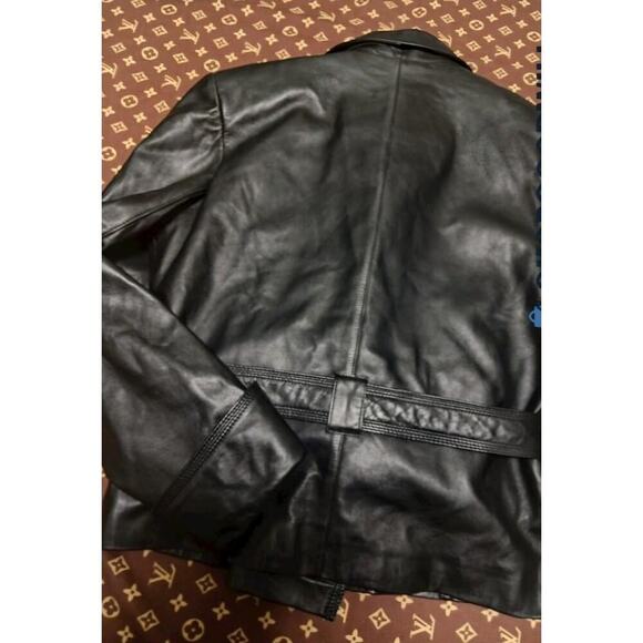 Wilsons BLACK Leather Jacket Womens M Pelle Studio Thinsulate Lined TIE‎ BELT - Picture 3 of 6